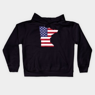 4th Of July Minnesota State American Flag Party Kids Hoodie